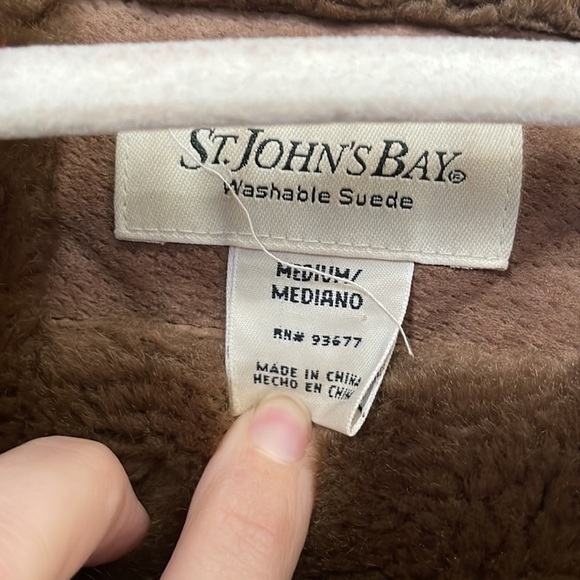 St. John’s Bay Suede And Faux Fur lined hooded jacket - Picture 5 of 12